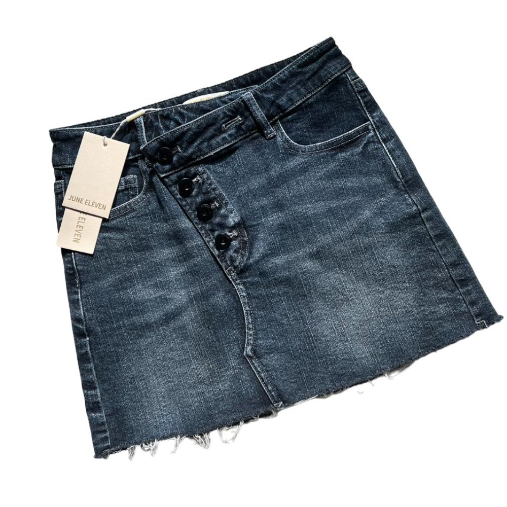 *NWT* White Wash Blue Denim Mini Skirt Size US4/UK8